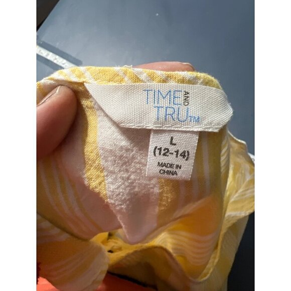 2 Linen Blend Sleevless toos Large Time and Tru Beachy Boho Lagenlook Lagom - Picture 5 of 15